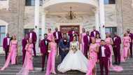 Adorable wedding photo lights up social media as couple, men in suits and bridesmaids showcase beauty