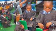 Mzansi amazed by little girl with fake eyelashes and nails at graduation party: "Youngest slay queen ever"