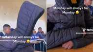 Student devises plan to sleep in class and uses jacket and ruler to look awake, Mzansi in tears over TikTok video