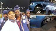 Ubuntu: Petrol attendants rush to help woman with shredded tyre