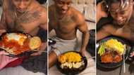 "Rather drink bleach water": Peeps jealous of bae spoiled with top class chow