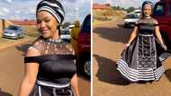 TikTok video of woman's stunning black and white Xhosa outfit takes the internet by storm