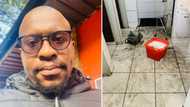 Man proudly shows off his hustle as a cleaner, powerful post moves Mzansi: "I love my job”