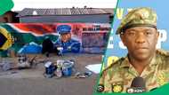 "Sibiya won't like this": Man paints his home wall with the SA flag and General Mkhwanazi, SA teases