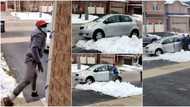 Eish: Drama as thief gets stuck in snow after attempted robbery