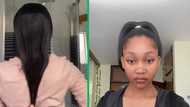 Woman with hair down her back does big chop, TikTok video of DIY cut amazes Mzansi