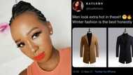 'Ke jase': Man shows off coat, lady's savage reply leaves Mzansi in stitches