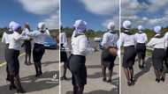 Lutheran Church women in uniform and heels praise and worship on the highway in viral TikTok video