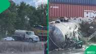 Train slams into septic truck and sends waste flying in shocking crash