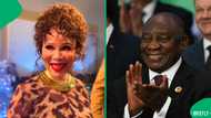 President Cyril Ramaphosa celebrates 'Muvhango' actress Leleti Khumalo on winning award in Monte Carlo