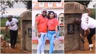 Emotional moment man visits wife's grave, pops wine, poses for pictures beside tombstone