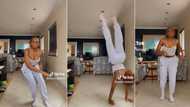 SA woman's acrobatic dance moves for TikTok dance challenge go viral with 3.2M views, peeps in awe: "Sturdy Queen of SA"