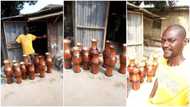 Young man showcases his hustle, makes flower vases out of mud