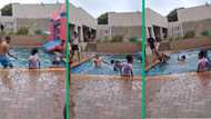 Mzansi man's clumsy pool entry sparks laughter and concern on TikTok: "His heart almost stopped"