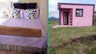 22-year-old woman's newly painted pink house gets rave reviews from Mzansi peeps: "Very impressive"