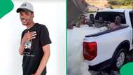 "Men are doing fine without women": Gents cool off the heatwave in a bakkie, SA's entertained