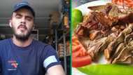 Man promotes taxi rank street food, TikTok video of sheep's head review fascinates Mzansi