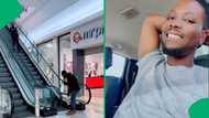 Man panics and runs up escalator in hilarious tokoloshe prank