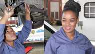 Constable Thulile Gwala, 1st female mechanic to work at Eshowe SAPS Garage