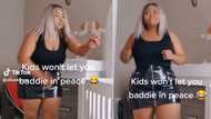 Mzansi mom tries to be baddie dancing on TikTok, kid not letting her prosper has netizens in tears
