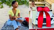 Woman flexes June photo dump, includes photos of her a new car and full tank of petrol, Mzansi mad impressed