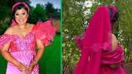 Video of makoti's gorgeous pink bridal dress leaves TikTok users mesmerised