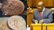 Tito Mboweni's bored cooking attempt has Mzansi howling: "You preparing the Covid 19 vaccine"