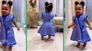 Video of little girl in traditional print dress melts hearts on TikTok: "She's giving rich aunt vibes"