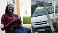 Taxi driving around with road sign stuck in its roof leaves Mzansi amused and with many questions