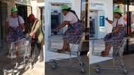 Capitec user back at it again as creative woman uses shopping trolley to make another epic ATM entrance