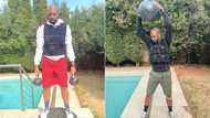 Recovery: Itumeleng Khune flexes his fully toned and fit new body