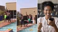 Video of men having fun and wrestling by the pool without the other gender has SA laughing out loud