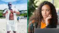 Mzansi man unapologetically embraces his curvaceous body on sunny beach: Peeps clap
