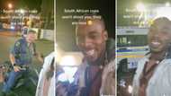 American man lets SAPS officer ride his motorbike, claims Mzansi police are pretty cool: SA busts jokes