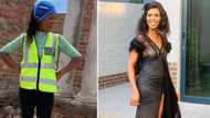 Construction worker who normally rocks reflector jacket slays in black dress