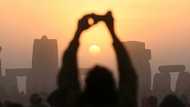 Misty sunrise for the summer solstice at Stonehenge