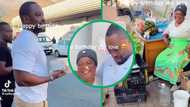 3 Men surprise gogo selling vegetables on street with cake and Brutal Fruits on her birthday, video trends