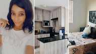 Beautiful lady shows off lux-looking rented place, peeps can't get enough