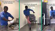 Man imitates how South Africans do house chores while listening to amapiano, funny clip clocks 3 million views