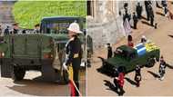 Prince Philip's casket transported in a Land Rover Defender he designed