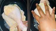 Goldi Chicken blames Eskom's loadshedding for frozen portions' abnormally huge size, Lady fits only 2 pieces in air fryer in viral TikTok