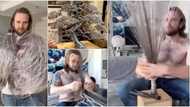 Talented man makes beautiful tree sculpture from stainless steel wires