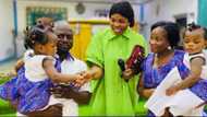 Couple who welcomed twins after 10 years of marriage poses with all-grown girls, their photos stir reactions