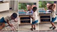 Little boy jumps for joy, screams and hugs air after seeing his dad speaking on TV, video warms hearts