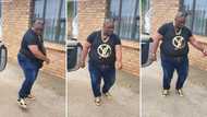 Video of vibey man dancing has Mzansi asking questions about his Louis Vuitton shirt, claim it's a fake