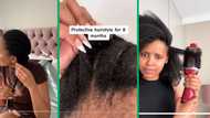 JHB woman unplaits her protective hairstyle after 8 months in viral TikTok video, leaves Mzansi stunned