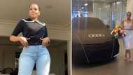 Mzansi woman unveils gorgeous Audi in video on social media, leaves peeps drooling over the lit German machine