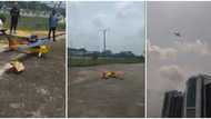 African talent: Young student builds model plane and flies it amid cheers