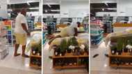 Man breaks bed in store in hilarious video, Mzansi peeps howl at side-splitting incident: "I am crying"