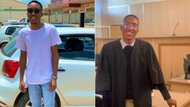 Upwards and forwards: Smart young lawyer celebrates his 1st court appearance